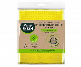 Master FRESH ЭКО салфетки целлюлозные 15*18см, 4+1шт