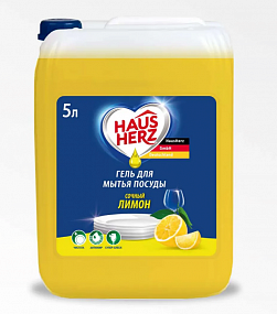 Средство для мытья посуды Haus Herz сочный лимон 5л