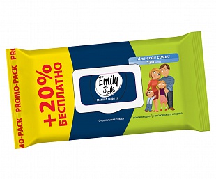 Emily Style Влажные салфетки Для всей семьи 120 шт., упаковка с крышкой
