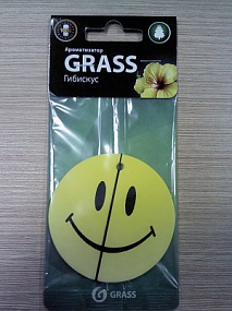 Картонный ароматизатор GRASS "Смайл" гибискус