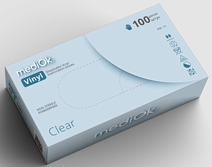 mediOk Перчатки Vinyl, неопудренные прозрачный, Размер  XL (50пар/уп)