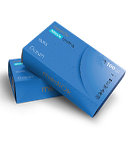 Перчатки NITRILE голубые неопудренные